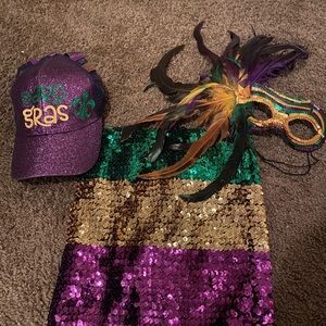 Mardi Gras Hat and Tube Top